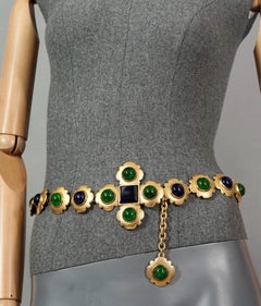 Vintage Runway CHANEL Byzantine Multi Cabochon Cross Belt