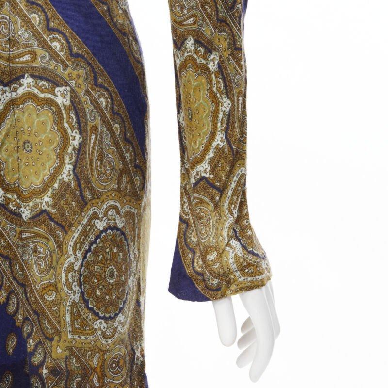 vintage Runway COMME DES GARCONS 1993 blue paisley peter pan collar shirt M 2