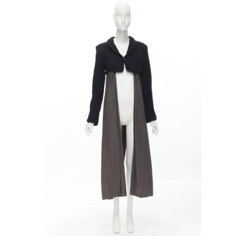 vintage Runway COMME DES GARCONS 1994 nero in lana striminzita grigio spolverino M. I. in vendita 5