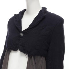 vintage Runway COMME DES GARCONS 1994 black shrunken wool grey duster coat M