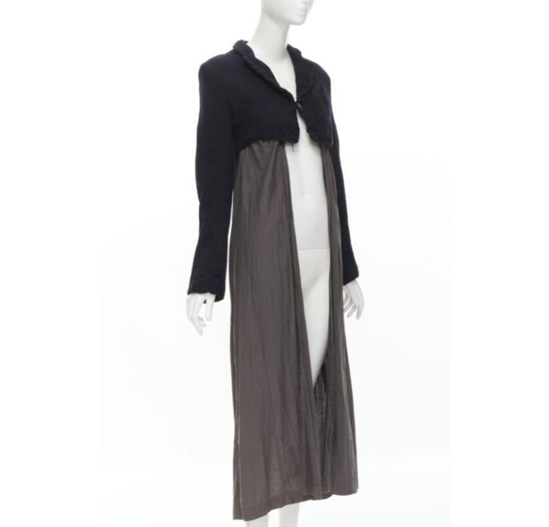 Nero vintage Runway COMME DES GARCONS 1994 nero in lana striminzita grigio spolverino M. I. in vendita