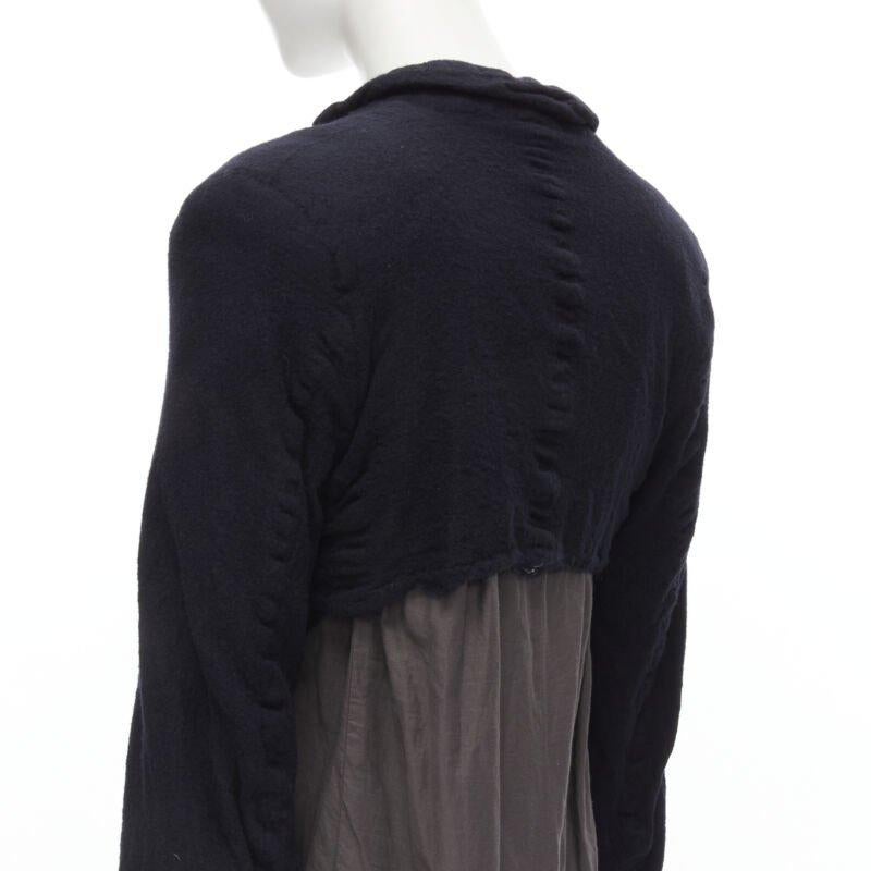 vintage Runway COMME DES GARCONS 1994 nero in lana striminzita grigio spolverino M. I. in vendita 2