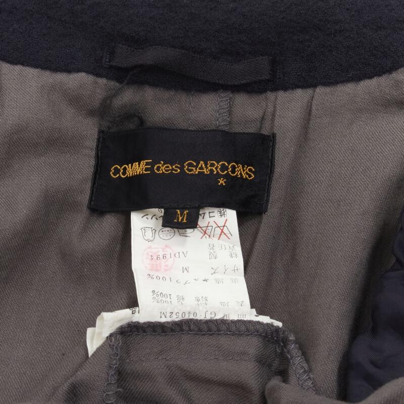 vintage Runway COMME DES GARCONS 1994 nero in lana striminzita grigio spolverino M. I. in vendita 4