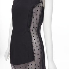 vintage Runway COMME DES GARCONS 1997 black polka dot panel asymmetric dress M