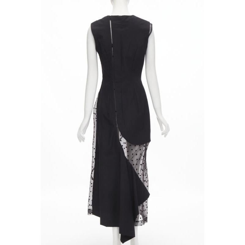 Women's vintage Runway COMME DES GARCONS 1997 black polka dot panel asymmetric dress M