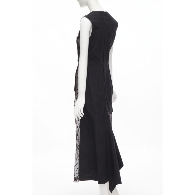 vintage Runway COMME DES GARCONS 1997 black polka dot panel asymmetric dress M 1
