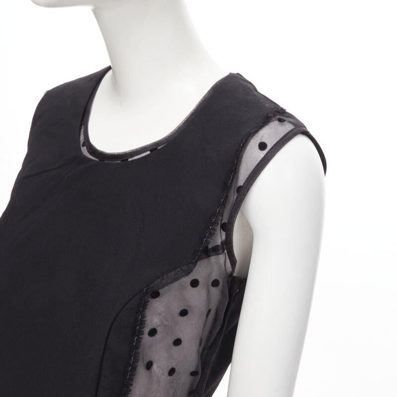 vintage Runway COMME DES GARCONS 1997 black polka dot panel asymmetric dress M 2