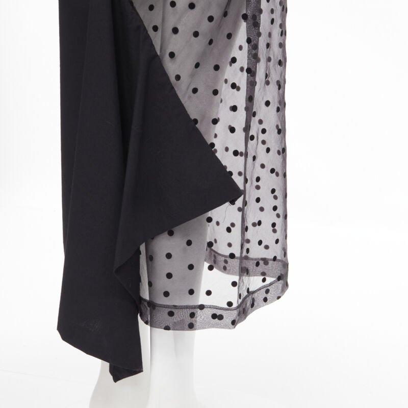 vintage Runway COMME DES GARCONS 1997 black polka dot panel asymmetric dress M 3