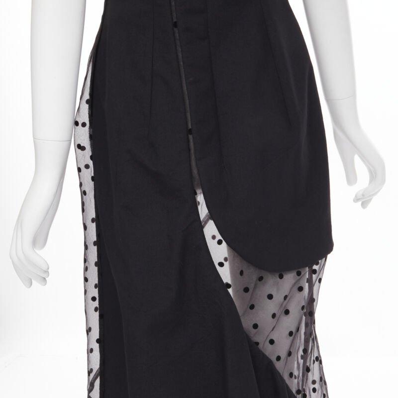 vintage Runway COMME DES GARCONS 1997 black polka dot panel asymmetric dress M 4