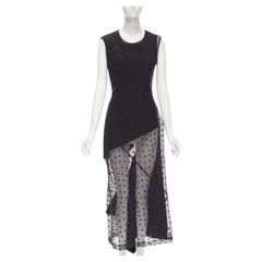 COMME DES GARCONS 1997 - Robe asymétrique noire à pois vintage Runway M