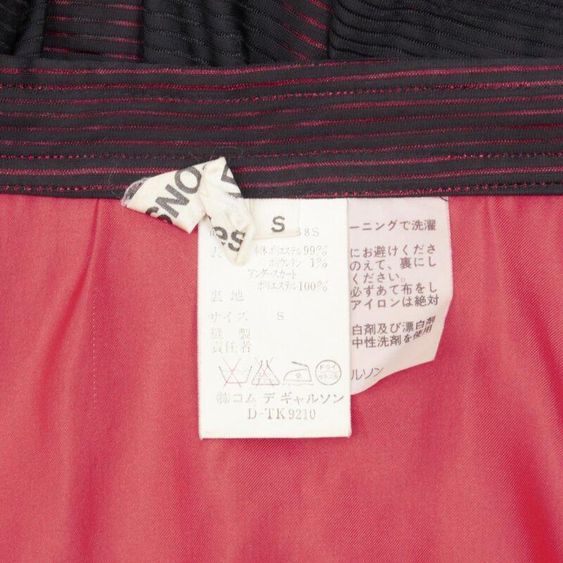 vintage Runway COMME DES GARCONS 80's black red shirred ruffle layered skirt S For Sale 4