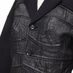 vintage Runway COMME DES GARCONS '90 black patchwork scuba blazer jacket S