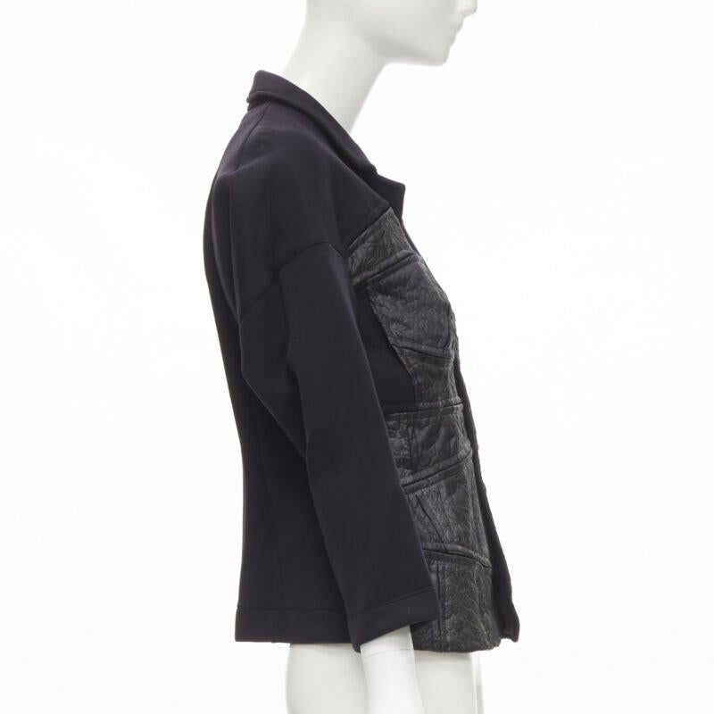 vintage Runway COMME DES GARCONS '90 giacca blazer nera patchwork scuba S In condizioni ottime in vendita a Hong Kong, NT