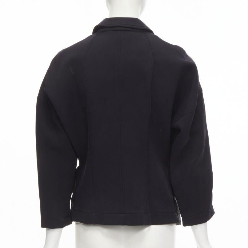 Donna vintage Runway COMME DES GARCONS '90 giacca blazer nera patchwork scuba S in vendita
