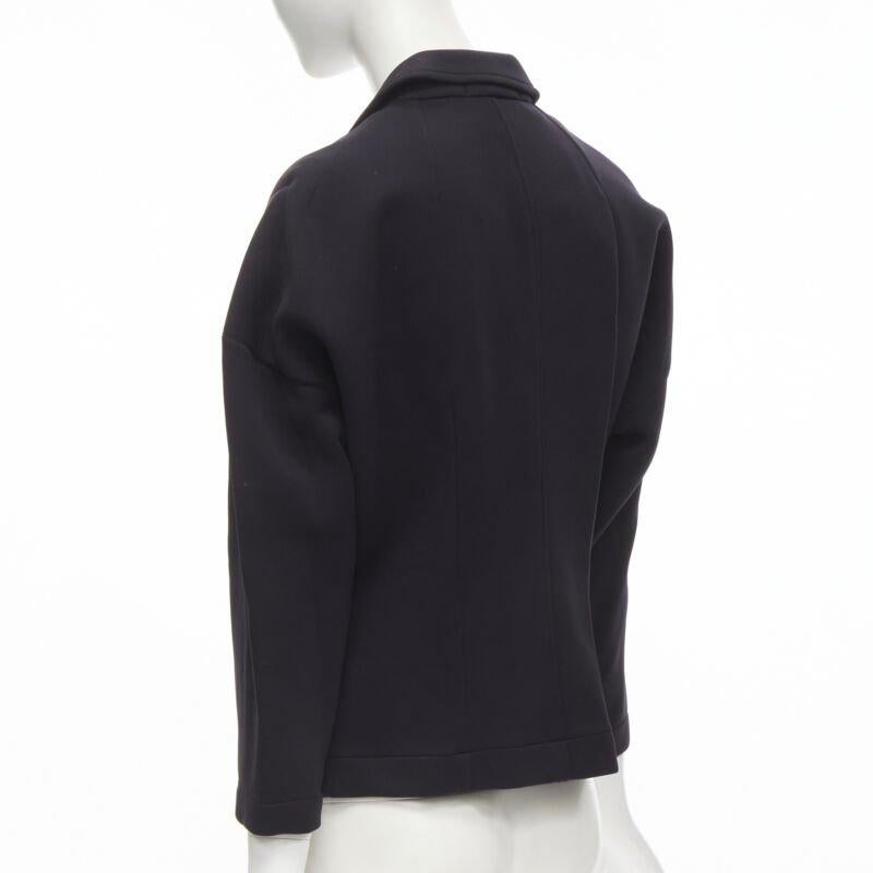 vintage Runway COMME DES GARCONS '90 giacca blazer nera patchwork scuba S in vendita 1