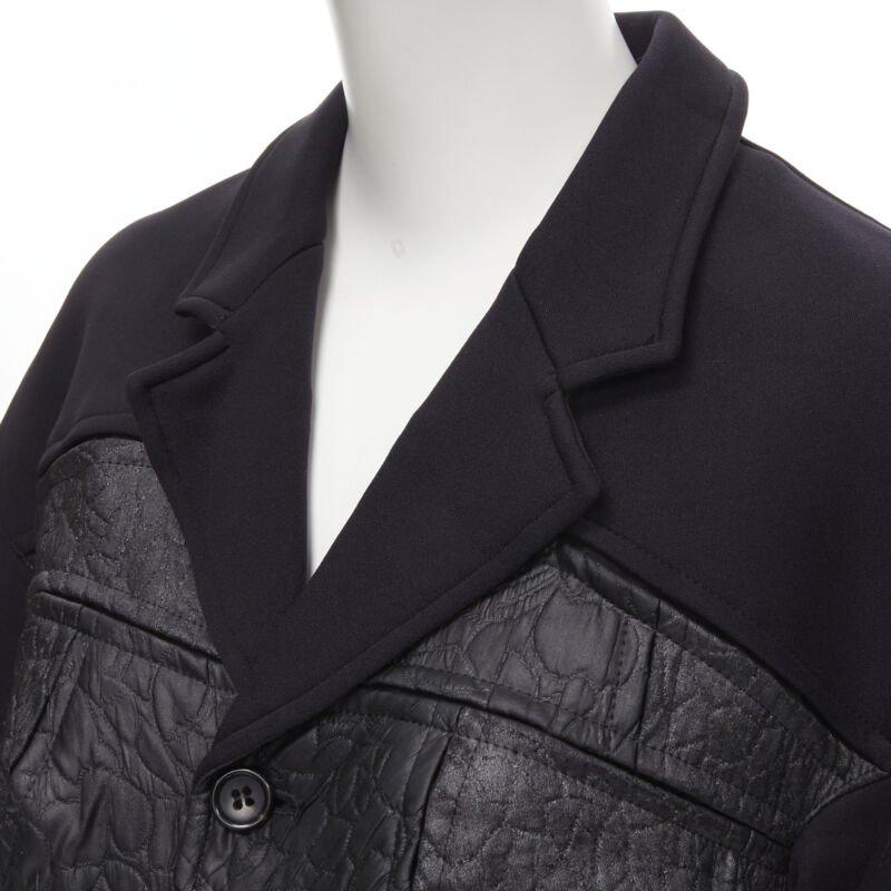 vintage Runway COMME DES GARCONS '90 giacca blazer nera patchwork scuba S in vendita 2