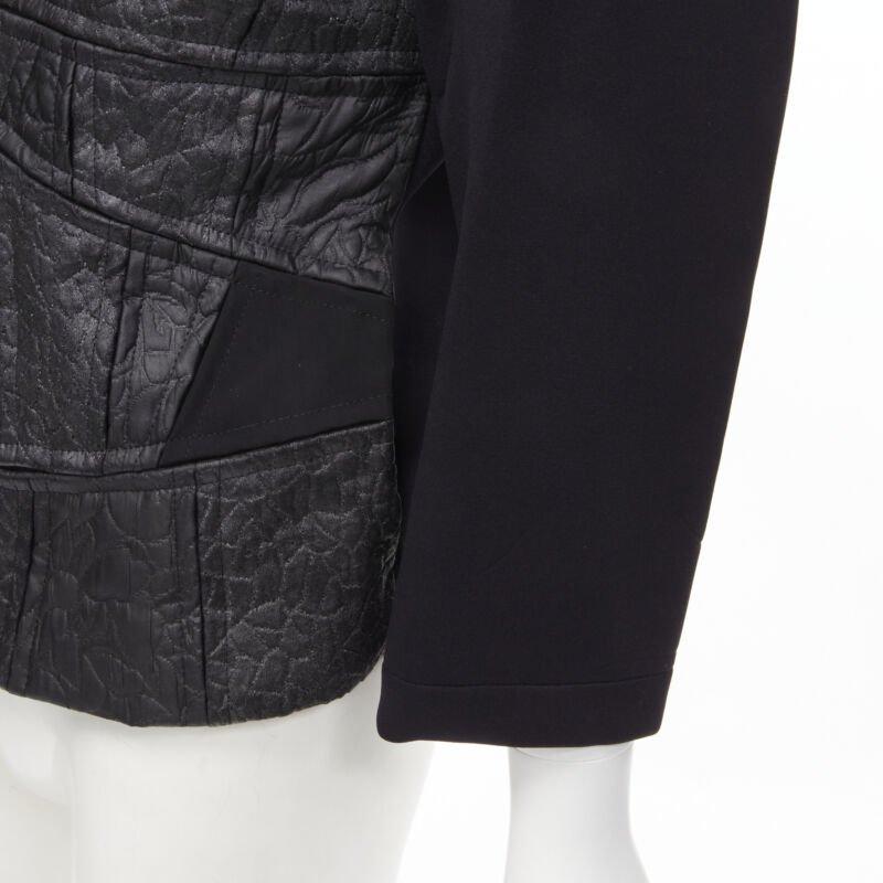 vintage Runway COMME DES GARCONS '90 giacca blazer nera patchwork scuba S in vendita 3