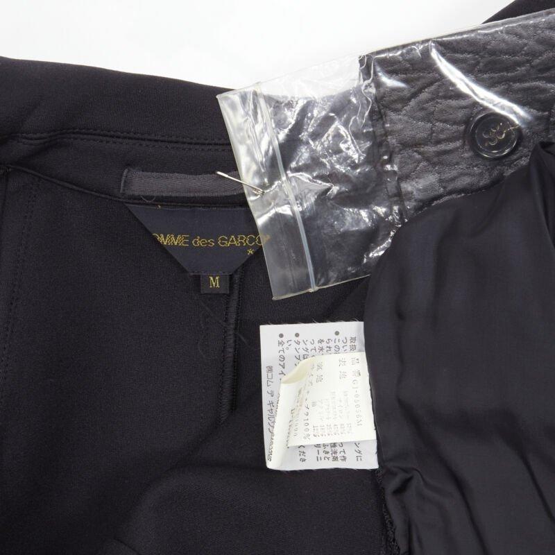 vintage Runway COMME DES GARCONS '90 giacca blazer nera patchwork scuba S in vendita 4