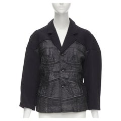 vintage Runway COMME DES GARCONS '90 black patchwork scuba blazer jacket S