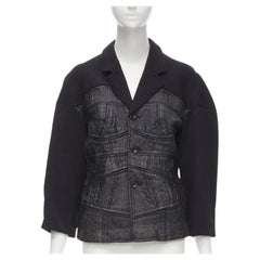 vintage Runway COMME DES GARCONS '90 chaqueta blazer scuba patchwork negro S