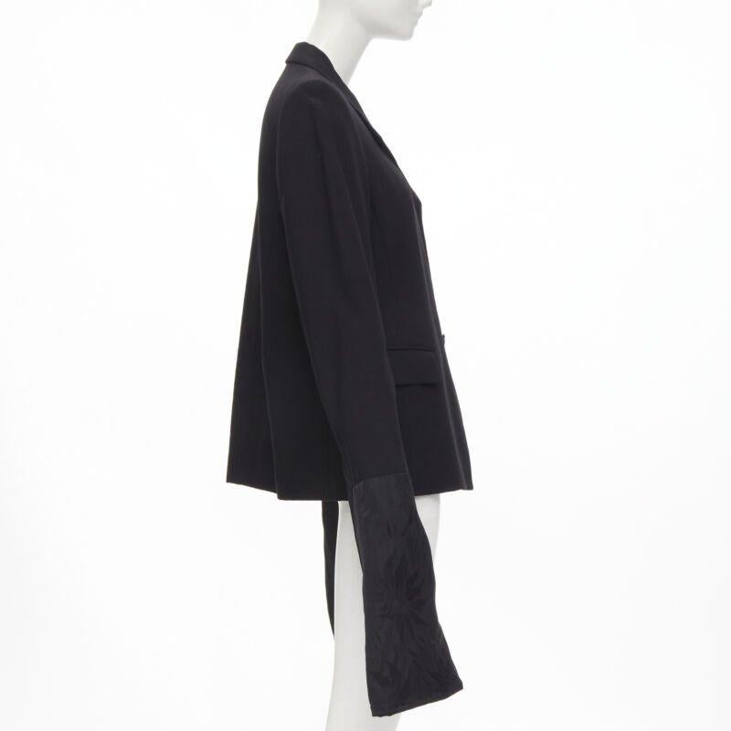 vintage Runway COMME DES GARCONS '92 black wool long wide sleeve blazer jacket M In Excellent Condition For Sale In Hong Kong, NT