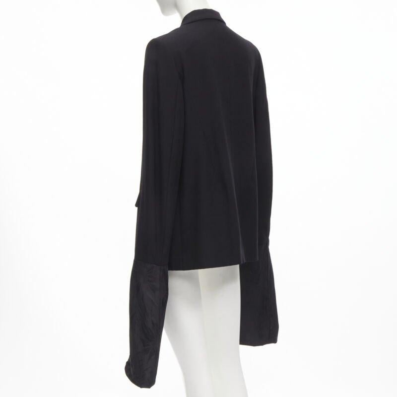 vintage Runway COMME DES GARCONS '92 black wool long wide sleeve blazer jacket M For Sale 1