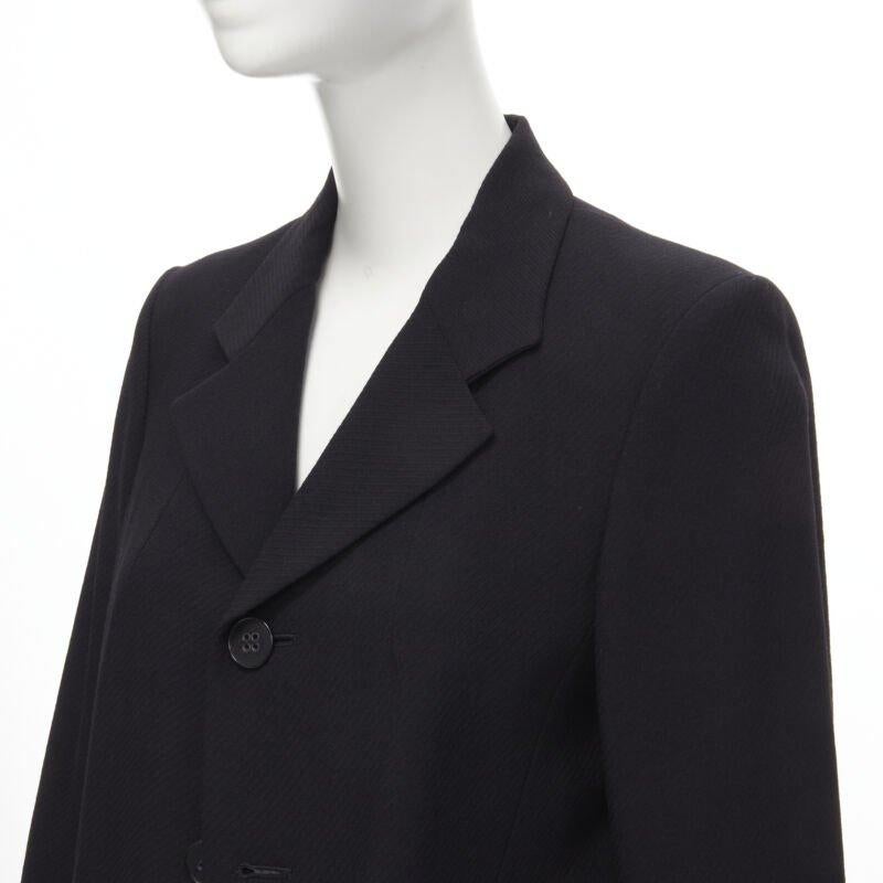 vintage Runway COMME DES GARCONS '92 black wool long wide sleeve blazer jacket M For Sale 2
