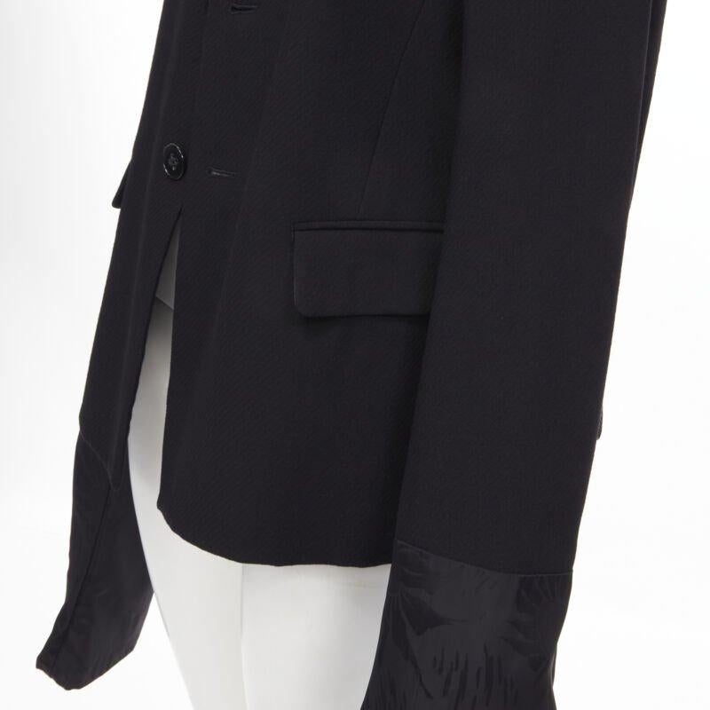 vintage Runway COMME DES GARCONS '92 black wool long wide sleeve blazer jacket M For Sale 3