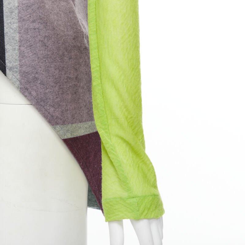 COMME DES GARCONS Défilé 95 Veste superposée à manches vertes à blocs de couleur, M en vente 5