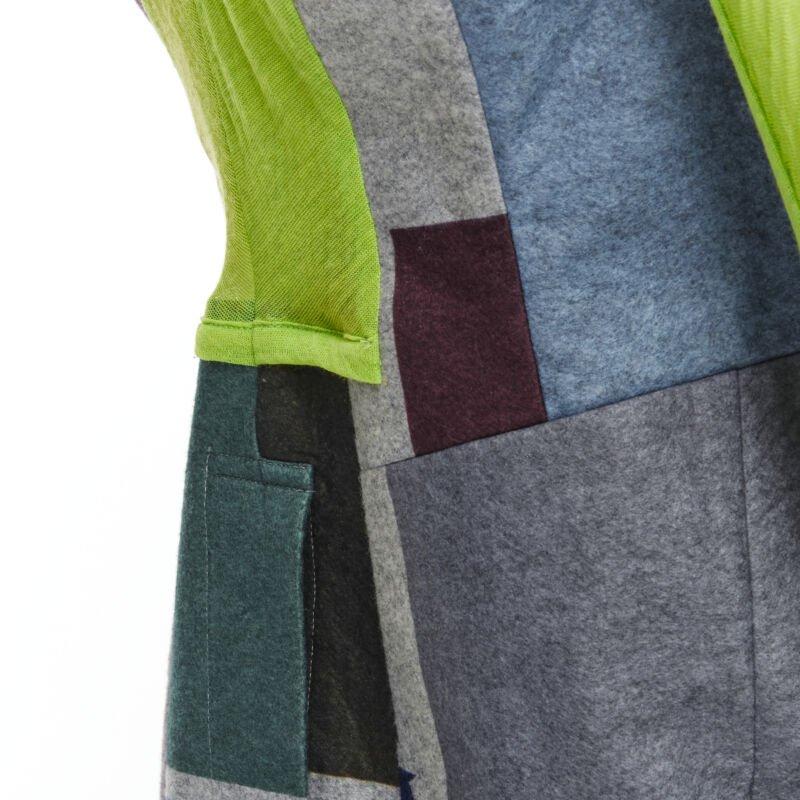 COMME DES GARCONS Défilé 95 Veste superposée à manches vertes à blocs de couleur, M en vente 6
