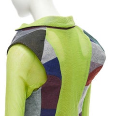 vintage Runway COMME DES GARCONS '95 colorblock green sleeves layered vest M