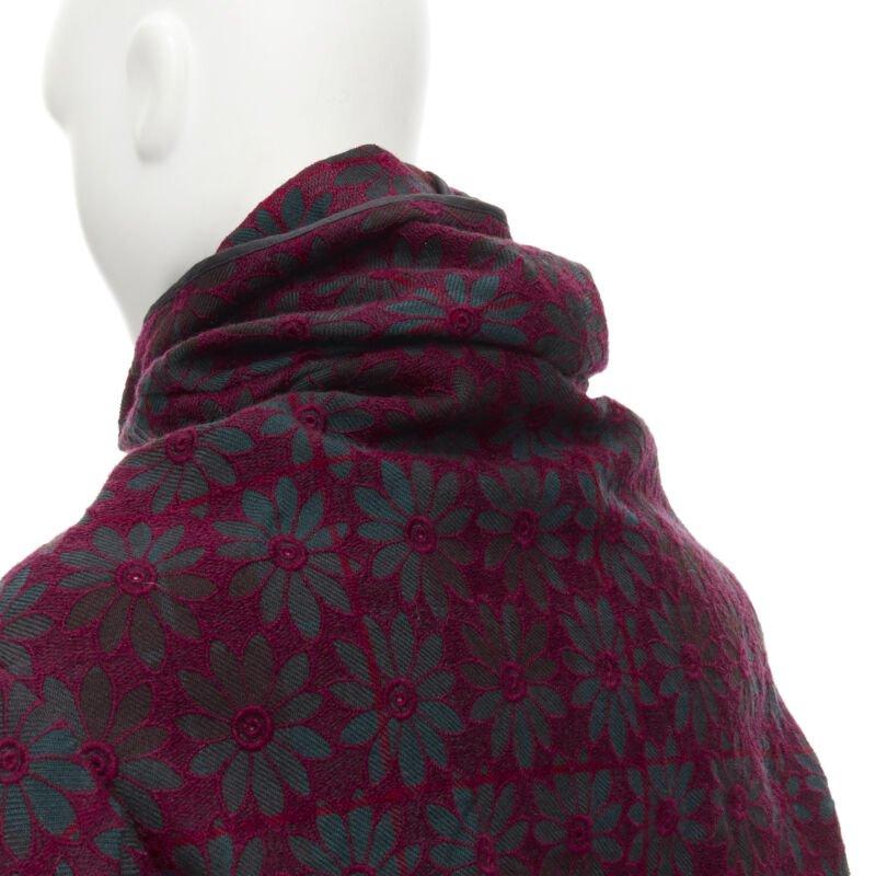 vintage Runway COMME DES GARCONS red green plaid floral embroidery wrap jacket S 2