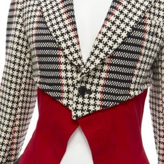 vintage Runway COMME DES GARCONS tweed velvet jacquard deconstructed blazer S