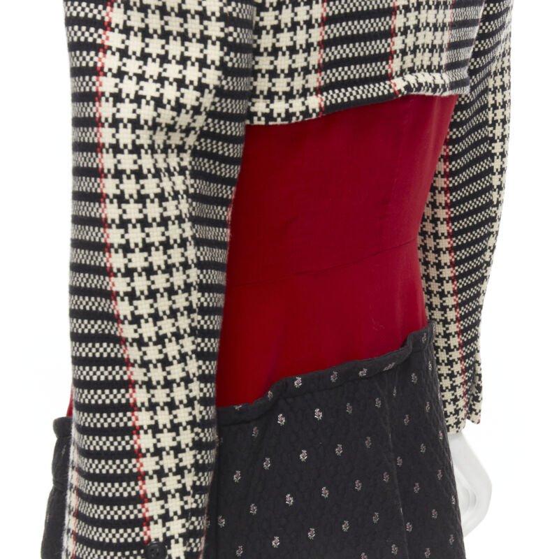 vintage Runway COMME DES GARCONS tweed velvet jacquard deconstructed blazer S For Sale 3