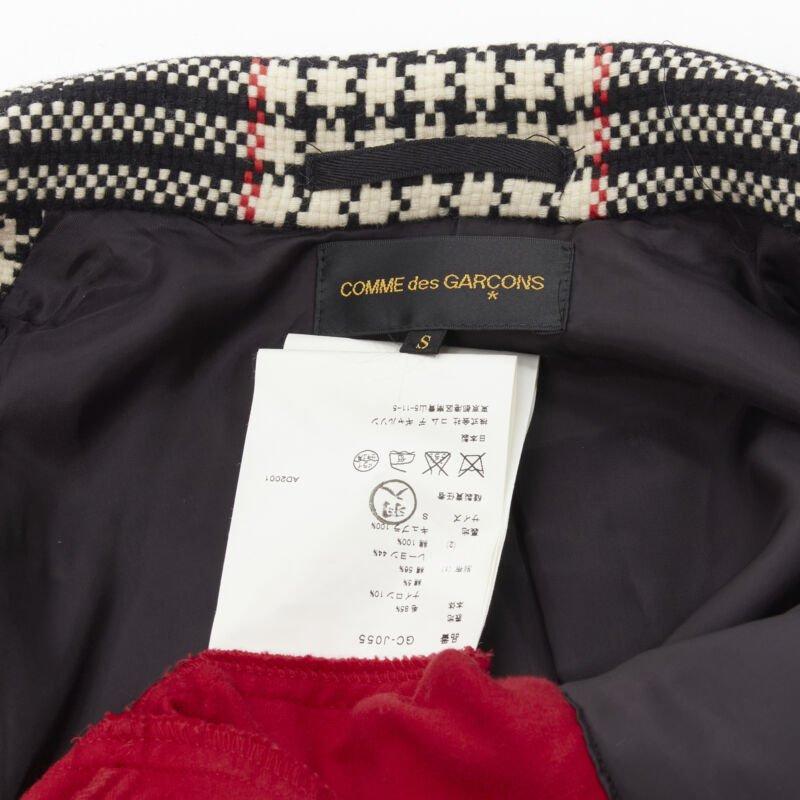vintage Runway COMME DES GARCONS tweed velvet jacquard deconstructed blazer S For Sale 4