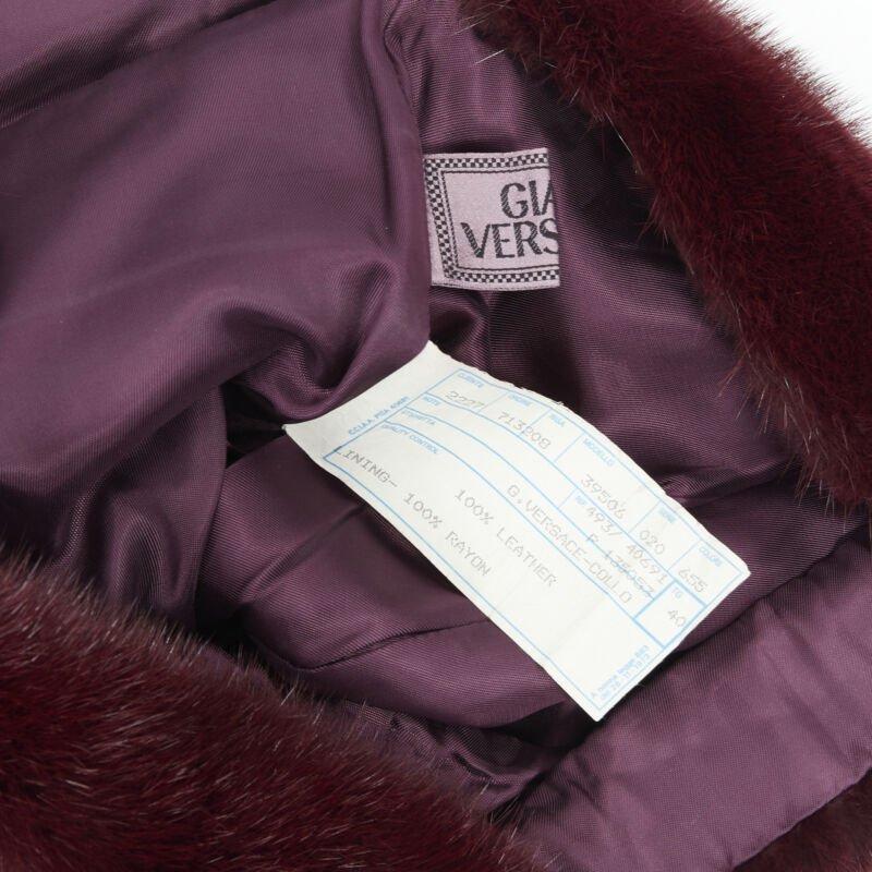 vintage Pasarela GIANNI VERSACE 1997 piel morada mini vestido sin tirantes IT40 en venta 6