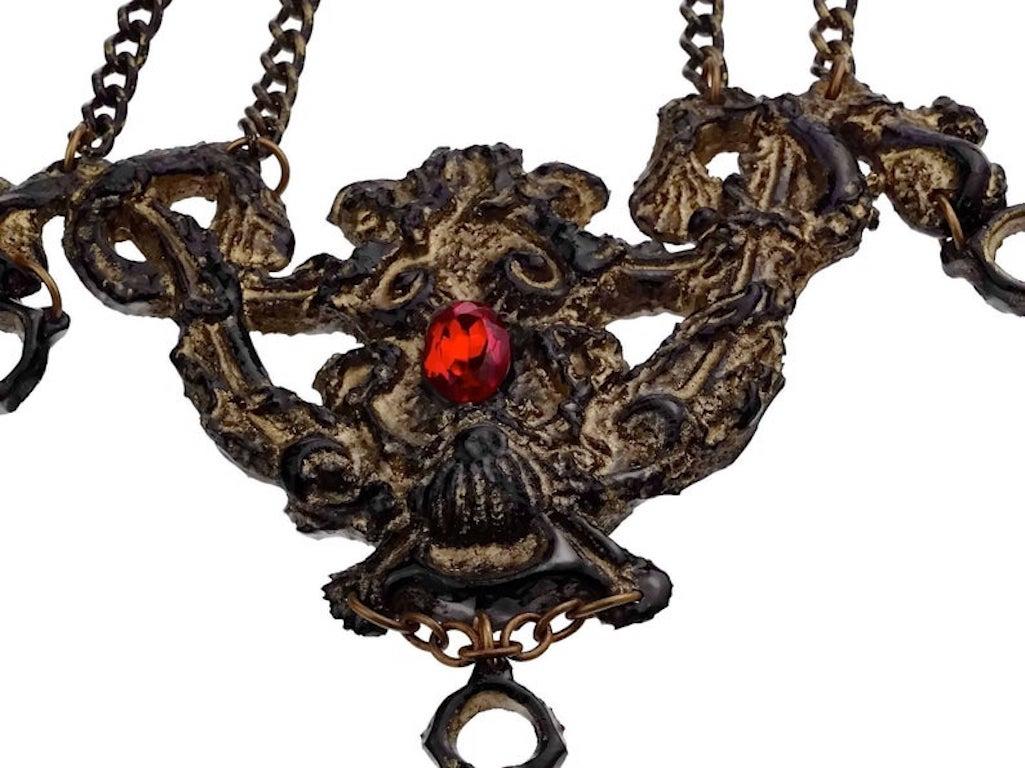 Women's Vintage Runway Gothic Baroque Plastron Breastplate Necklace For Sale