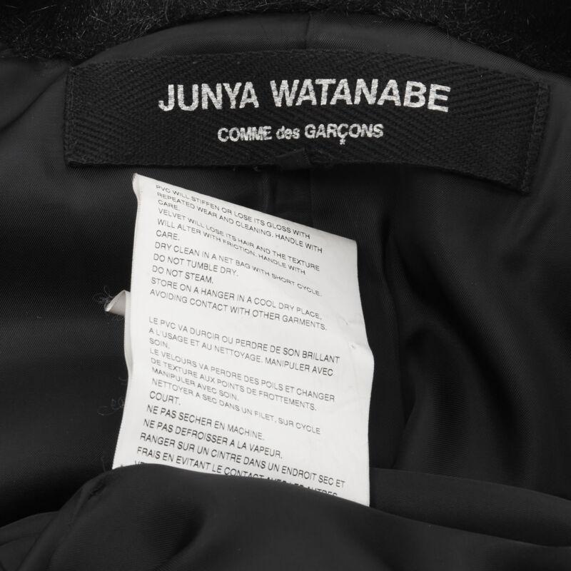 vintage Runway JUNYA WATANABE 2001 faux fur clear PVC insert blazer coat M For Sale 7