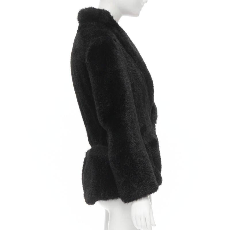 vintage Runway JUNYA WATANABE 2001 faux fur clear PVC insert blazer coat M In Excellent Condition For Sale In Hong Kong, NT