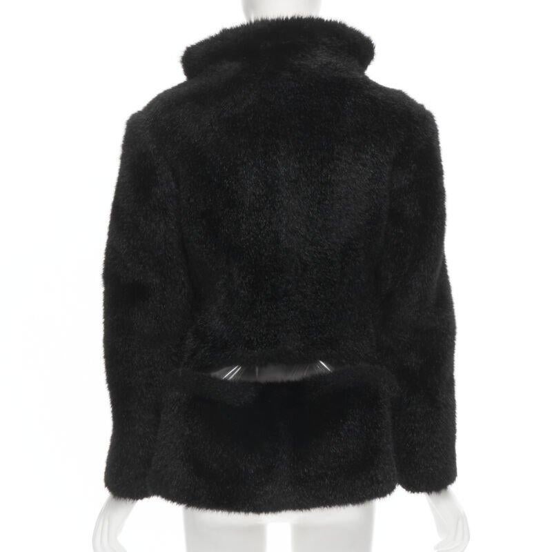 Women's vintage Runway JUNYA WATANABE 2001 faux fur clear PVC insert blazer coat M For Sale