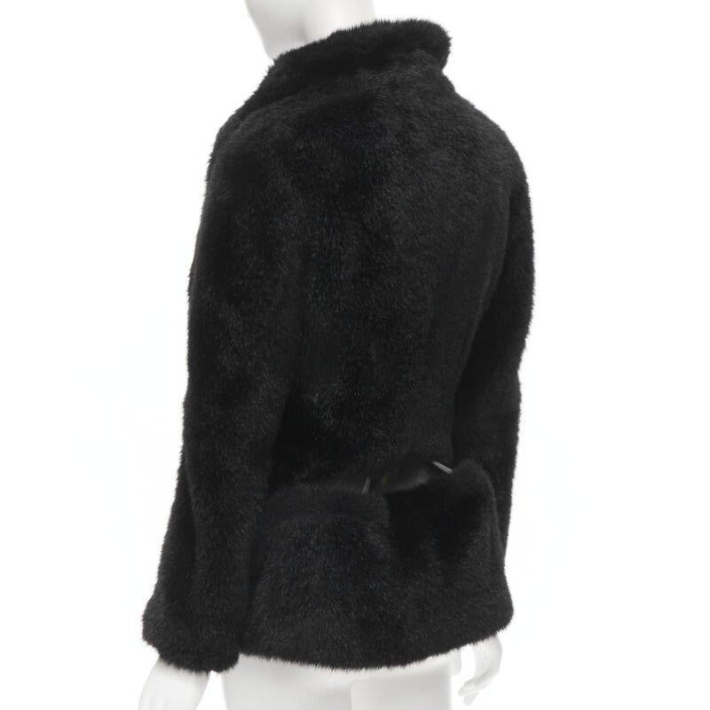 vintage Runway JUNYA WATANABE 2001 faux fur clear PVC insert blazer coat M For Sale 1