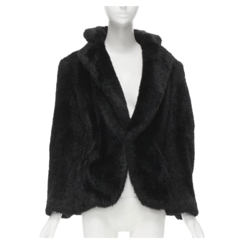 Pre-owned Junya Watanabe Vintage Runway 2001 Faux Fur Clear Pvc Insert Blazer Coat M In Black