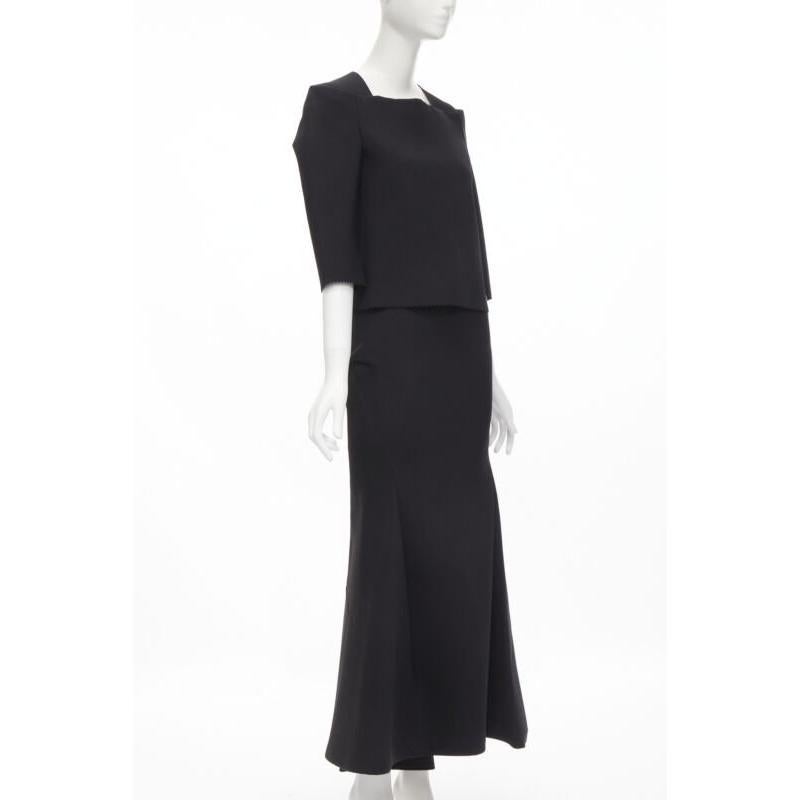 vintage Runway JUNYA WATANABE '99 falda de sirena negra de escafandra origami de cuello cuadrado S Negro en venta