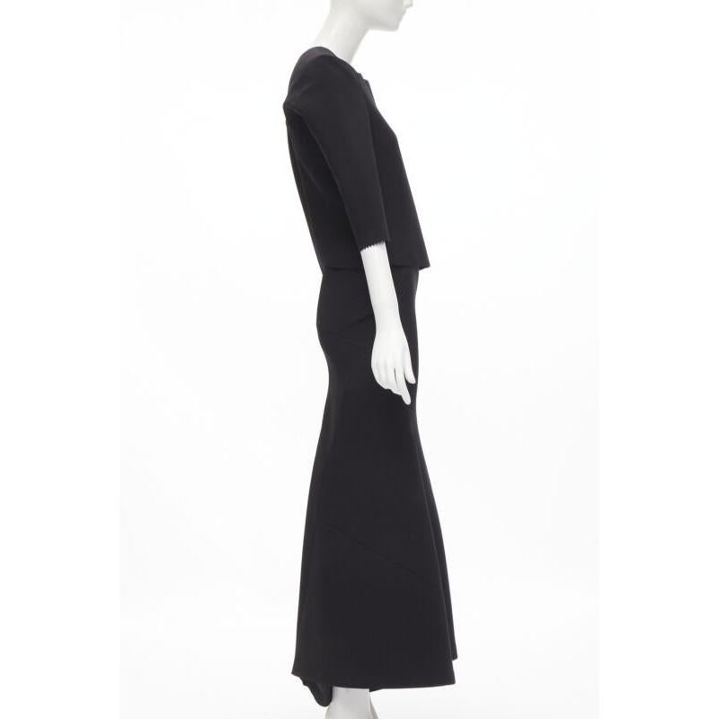 vintage Runway JUNYA WATANABE '99 falda de sirena negra de escafandra origami de cuello cuadrado S en Excelente estado para la venta en Hong Kong, NT