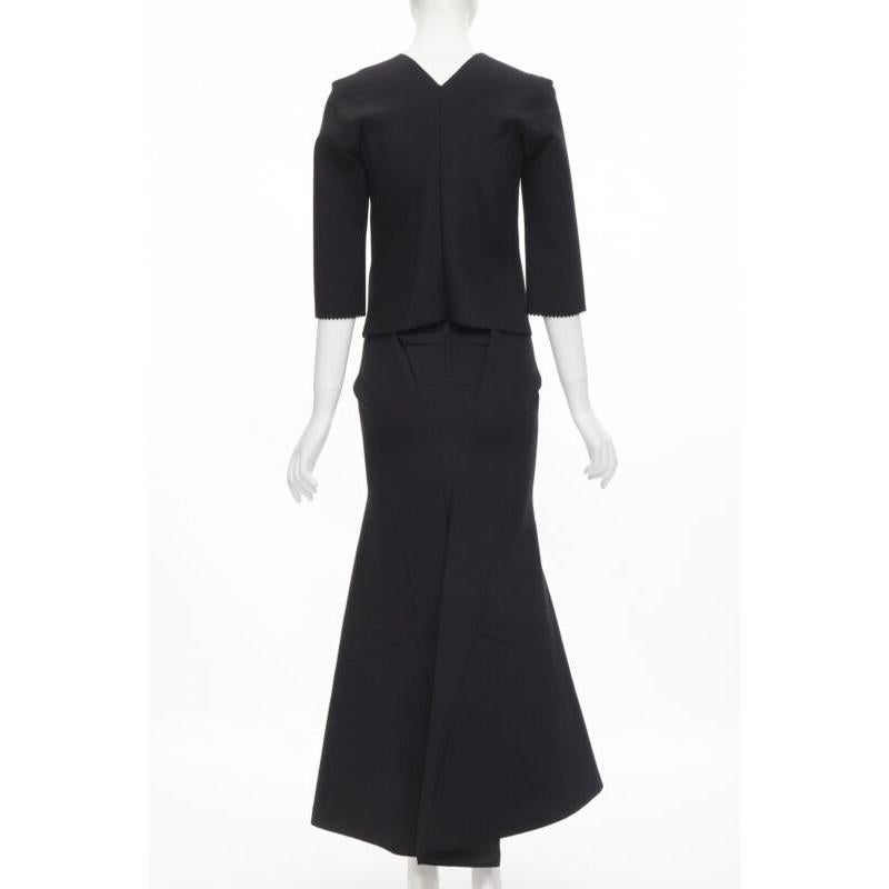 De las mujeres vintage Runway JUNYA WATANABE '99 falda de sirena negra de escafandra origami de cuello cuadrado S en venta
