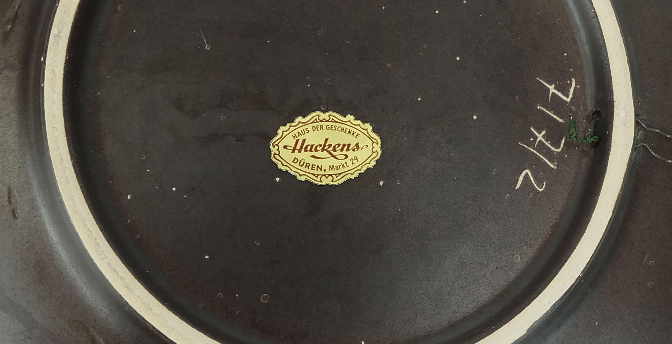 vintage ruscha 1960's 70's PLATO DE PARED cuenco de lava gordo flores naranja en venta 1