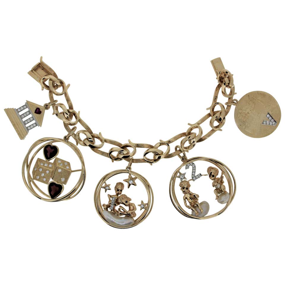 Vintage Ruser 'Beverly Hills' Charm Bracelet Signed, circa 1950 at ...