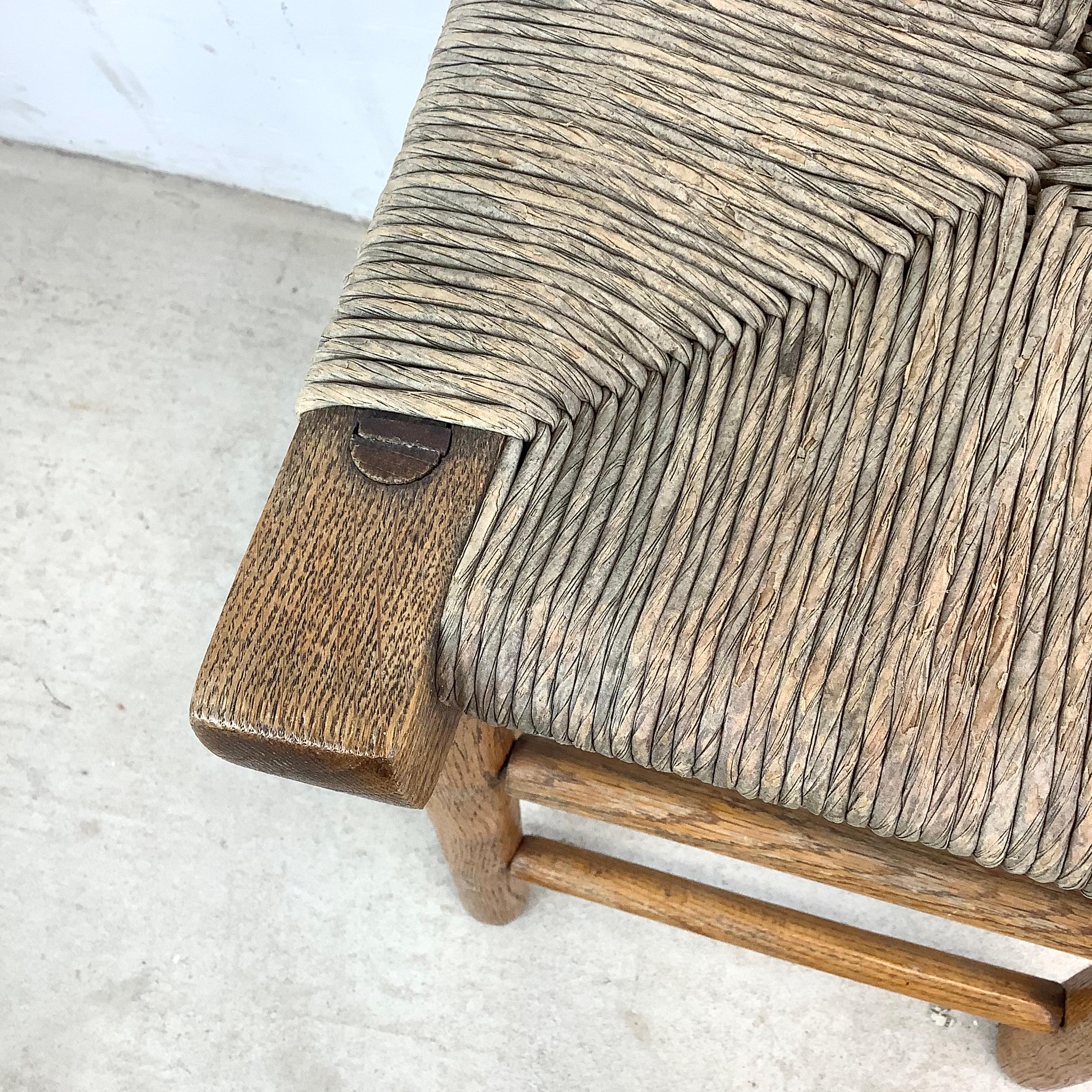 Vintage Rush Seat Counter Stool For Sale 10