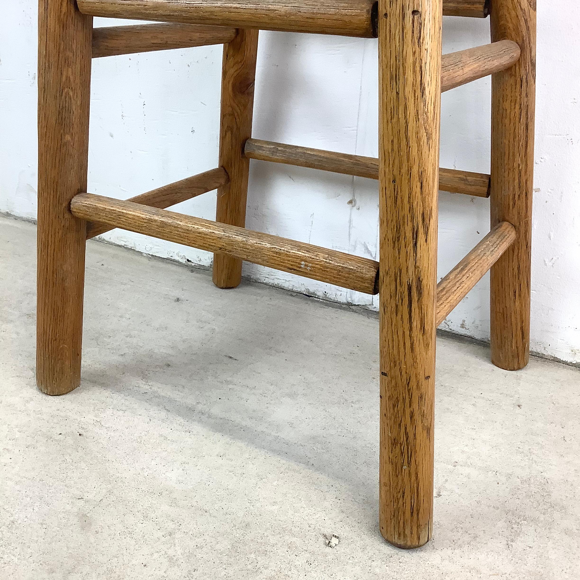 Vintage Rush Seat Counter Stool For Sale 13
