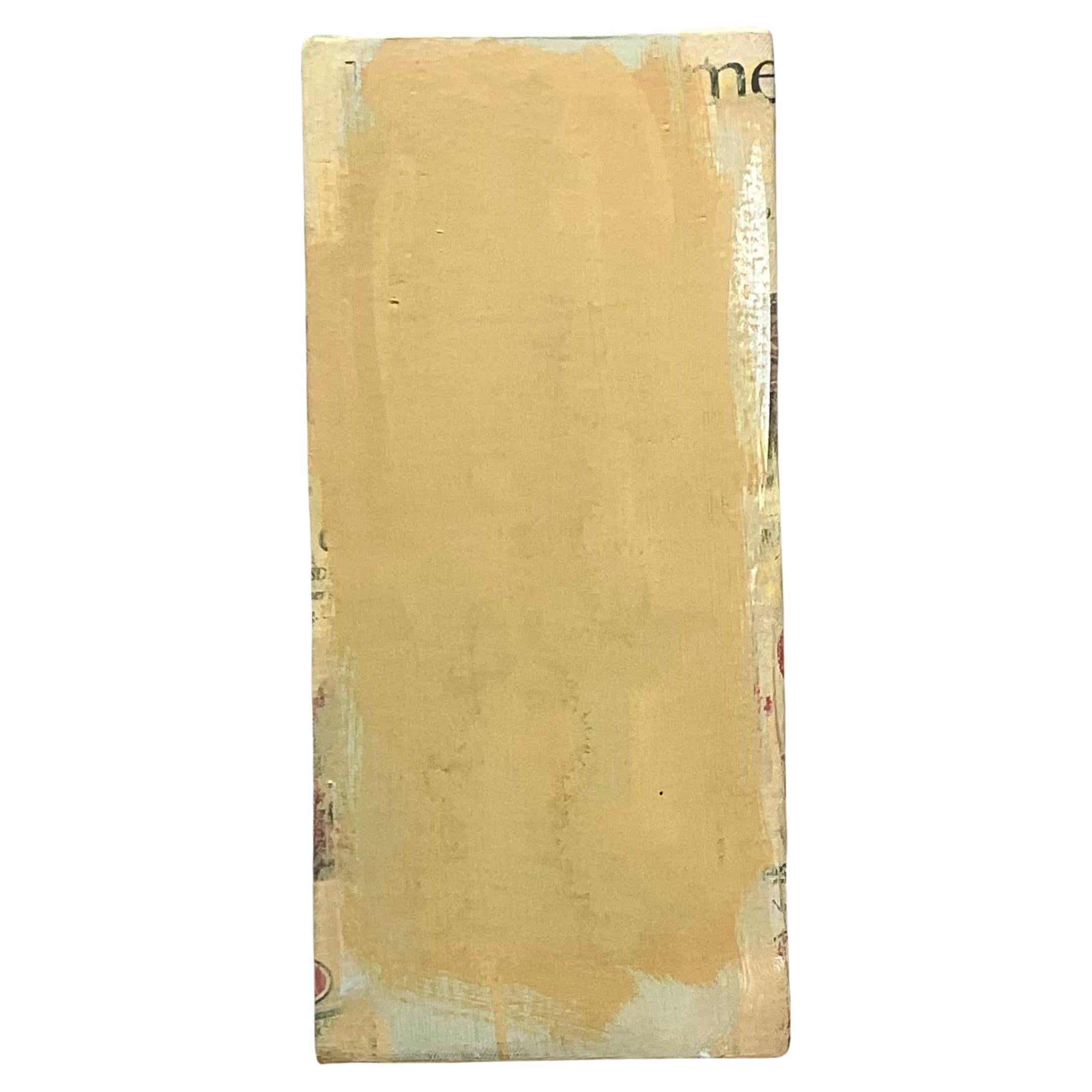 Vintage Russell Christoffersen Abstract On Canvas In Gold - Signed For Sale